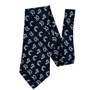 Vintage Givenchy Silk Navy Paisley Tie